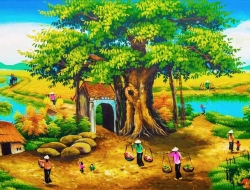 Tranh Dán Tường Đồng Quê DQ11