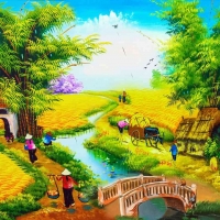 Tranh Dán Tường Đồng Quê DQ15