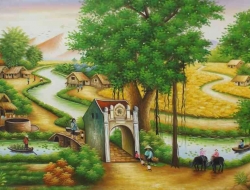 Tranh Dán Tường Đồng Quê DQ16