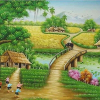 Tranh Dán Tường Đồng Quê DQ17