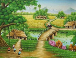 Tranh Dán Tường Đồng Quê DQ17