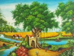 Tranh Dán Tường Đồng Quê DQ22