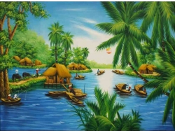 Tranh Dán Tường Đồng Quê DQ23 Tranh Dán Tường Đồng Quê DQ23