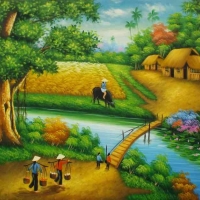 Tranh Dán Tường Đồng Quê DQ24