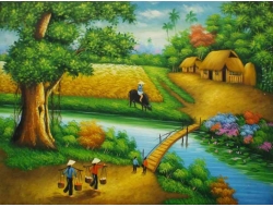 Tranh Dán Tường Đồng Quê DQ24 Tranh Dán Tường Đồng Quê DQ24