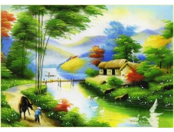 Tranh Dán Tường Đồng Quê DQ8 Tranh Dán Tường Đồng Quê DQ8