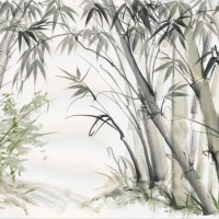 Tranh Dán Tường Cây Trúc Màu Đen Nghệ Thuật Ctnt01