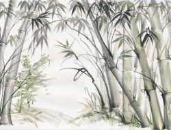 Tranh Dán Tường Cây Trúc Màu Đen Nghệ Thuật Ctnt01