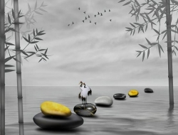 Tranh Dán Tường Cây Trúc Màu Đen Nghệ Thuật Ctnt04