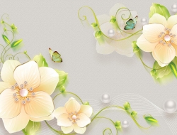 Tranh Dán Tường Hoa Giả Ngọc Màu Tím Gnmt07 Tranh Dán Tường Hoa Giả Ngọc Màu Tím Gnmt07