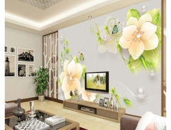 Tranh Dán Tường Hoa Giả Ngọc Màu Tím Gnmt08 Tranh Dán Tường Hoa Giả Ngọc Màu Tím Gnmt08