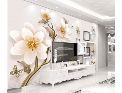 Tranh Dán Tường Hoa Giả Ngọc Màu Tím Gnmt09 Tranh Dán Tường Hoa Giả Ngọc Màu Tím Gnmt09