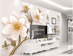 Tranh Dán Tường Hoa Giả Ngọc Màu Tím Gnmt09 Tranh Dán Tường Hoa Giả Ngọc Màu Tím Gnmt09