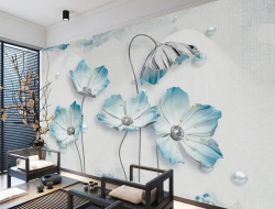 Tranh Dán Tường Hoa Giả Ngọc Màu Tím Gnmt14 Tranh Dán Tường Hoa Giả Ngọc Màu Tím Gnmt14