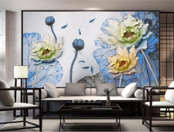 Tranh Dán Tường Hoa Giả Ngọc Màu Tím Gnmt15 Tranh Dán Tường Hoa Giả Ngọc Màu Tím Gnmt15