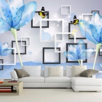 Tranh Dán Tường Hoa Giả Ngọc Màu Tím Gnmt16 Tranh Dán Tường Hoa Giả Ngọc Màu Tím Gnmt16