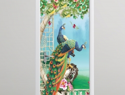  Tranh 3D Dán Tường Khổng Tước Và Cây TKD8002