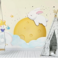 Tranh Dán Tường Thỏ Và Mặt Trăng Tvmt01