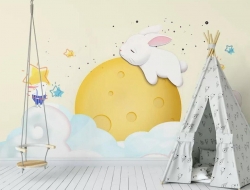 Tranh Dán Tường Thỏ Và Mặt Trăng Tvmt01