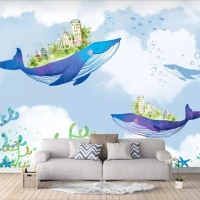 Tranh Dán Tường Những Chú Cá Voi Cv01