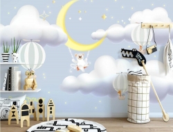 Tranh Dán Tường Hình Mặt Trăng Te01