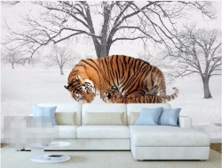 Tranh Dán Tường 3D Hổ Nghệ Thuật Hnt01