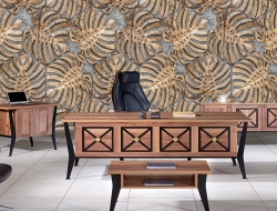  Tranh 3D Dán Tường Lá Màu Nâu TNT8002