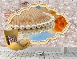  Tranh 3D Dán Tường Ngọc Trai TNT8001