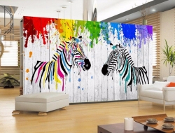 Tranh Dán Tường 3D Ngựa Vằn Nghệ Thuật nvnt01