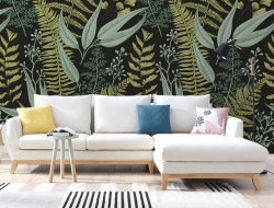 Tranh Dán Tường Hoa Lá Màu Xanh Đẹp Hlmx01