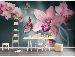 Tranh Dán Tường Hoa Lá Màu Xanh Đẹp Hlmx02
