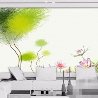 Tranh Dán Tường Hoa Lá Màu Xanh Đẹp Hlmx03