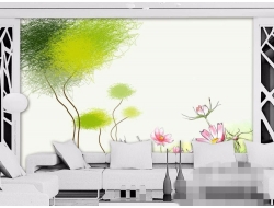 Tranh Dán Tường Hoa Lá Màu Xanh Đẹp Hlmx03