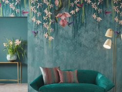 Tranh Dán Tường Hoa Lá Màu Xanh Đẹp Hlmx04