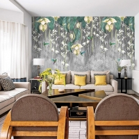 Tranh Dán Tường Hoa Lá Màu Xanh Đẹp Hlmx05