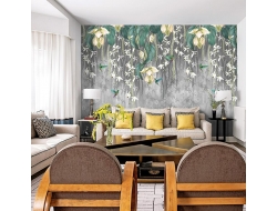 Tranh Dán Tường Hoa Lá Màu Xanh Đẹp Hlmx05