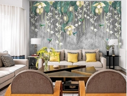 Tranh Dán Tường Hoa Lá Màu Xanh Đẹp Hlmx05