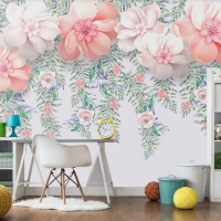 Tranh Dán Tường Hoa Lá Màu Xanh Đẹp Hlmx06