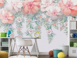 Tranh Dán Tường Hoa Lá Màu Xanh Đẹp Hlmx06