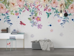 Tranh Dán Tường Hoa Lá Màu Xanh Đẹp Hlmx07 Tranh Dán Tường Hoa Lá Màu Xanh Đẹp Hlmx07