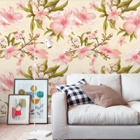 Tranh Dán Tường Hoa Lá Màu Xanh Đẹp Hlmx09