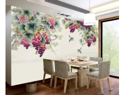 Tranh Dán Tường Chim Và Cây Nho Cvcn04