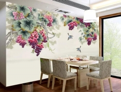 Tranh Dán Tường Chim Và Cây Nho Cvcn04