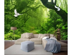  Tranh Dán Tường Cây Xanh Và Chim Cxvc05
