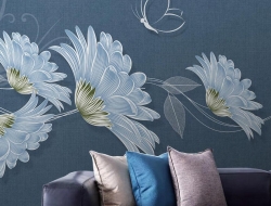 Tranh Dán Tường Nghệ Thuật Hoa Xanh Dương Hxd01