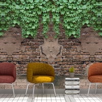 Tranh 3D Dán Tường- Tường Gach Dây Leo TPK8000