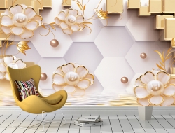 Tranh 3D Dán Tường Hoa Vàng Lập Thể Xám TPK8002 Tranh 3D Dán Tường Hoa Vàng Lập Thể Xám TPK8002