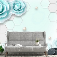 Tranh 3D Dán Tường Hoa Xanh Dương TPK8001