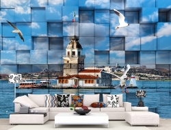 Tranh 3D Dán Tường Lập Thể Và Biển TPK8020