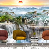 Tranh 3D Dán Tường Thác Nước Và Núi TPK8022 Tranh 3D Dán Tường Thác Nước Và Núi TPK8022